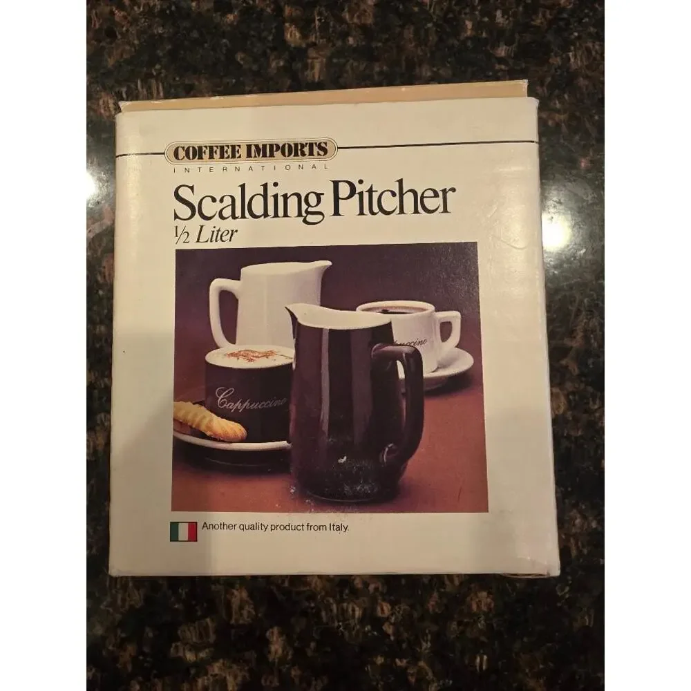 Vintage Coffee Imports International Scalding Pitcher 1/2 Liter Italy Ceramic